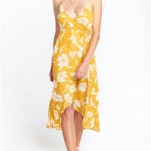 Show Me Your Mumu Meghan Bloom Gold Wrap Dress